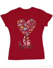Tricou ADLER dama Love trip Rosu 