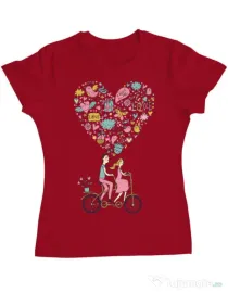 Tricou ADLER dama Love trip Rosu