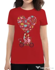 Tricou ADLER dama Love trip Rosu 