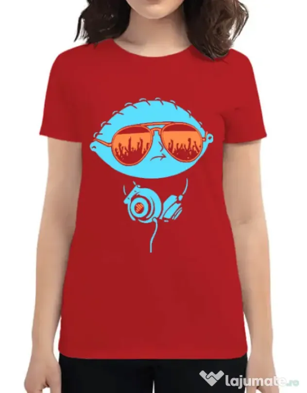 Tricou ADLER dama Dj Stewie Rosu