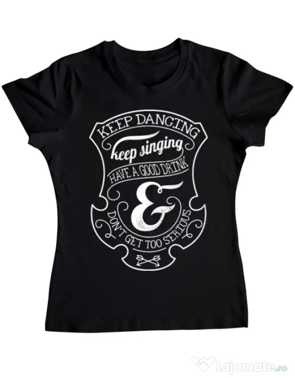 Tricou ADLER dama Keep dancing Negru