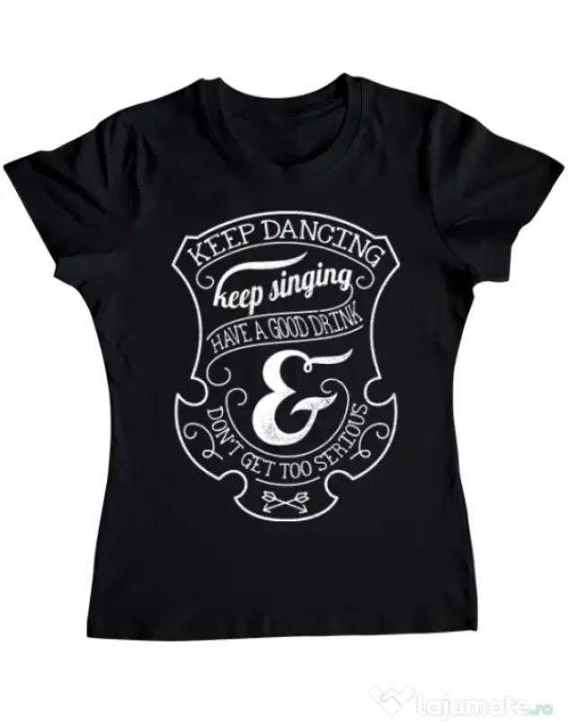 Tricou ADLER dama Keep dancing Negru