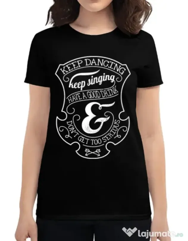 Tricou ADLER dama Keep dancing Negru