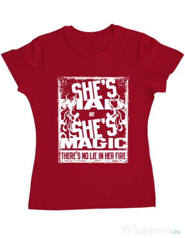 Tricou ADLER dama Mad but magic Rosu
