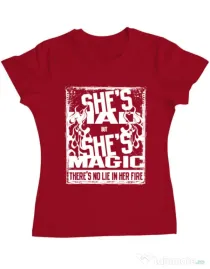 Tricou ADLER dama Mad but magic Rosu