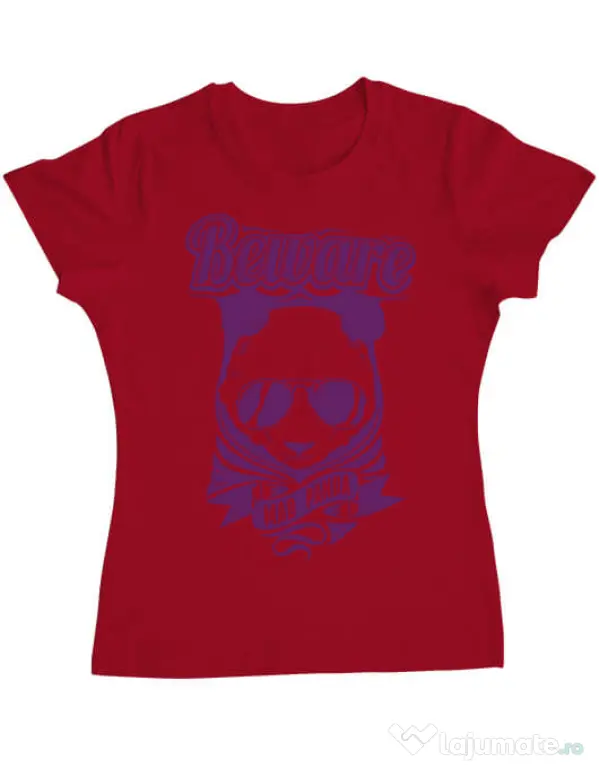 Tricou ADLER dama Mad Panda Rosu