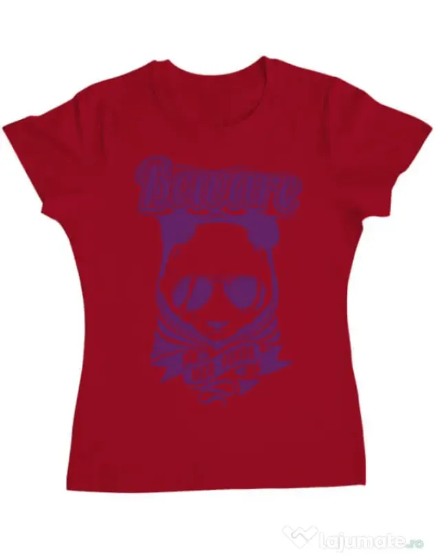 Tricou ADLER dama Mad Panda Rosu