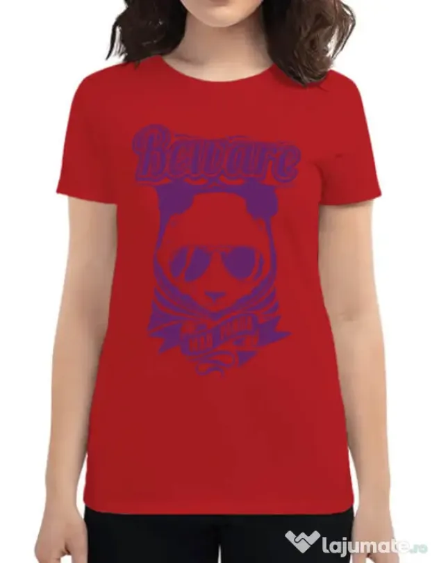 Tricou ADLER dama Mad Panda Rosu