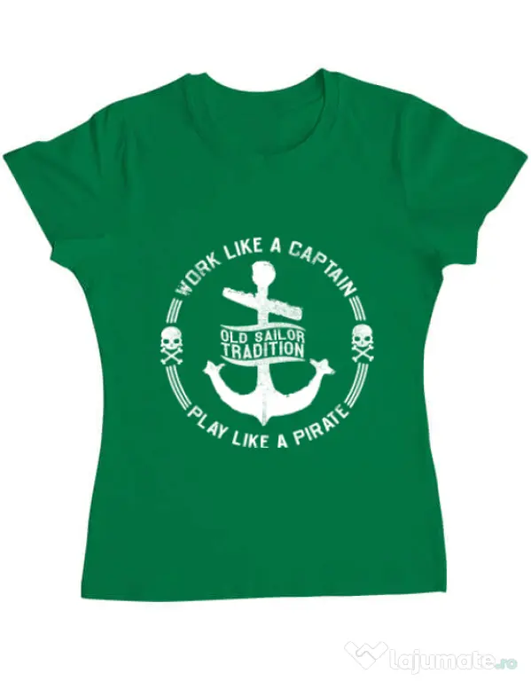 Tricou ADLER dama Old sailor tradition Verde mediu