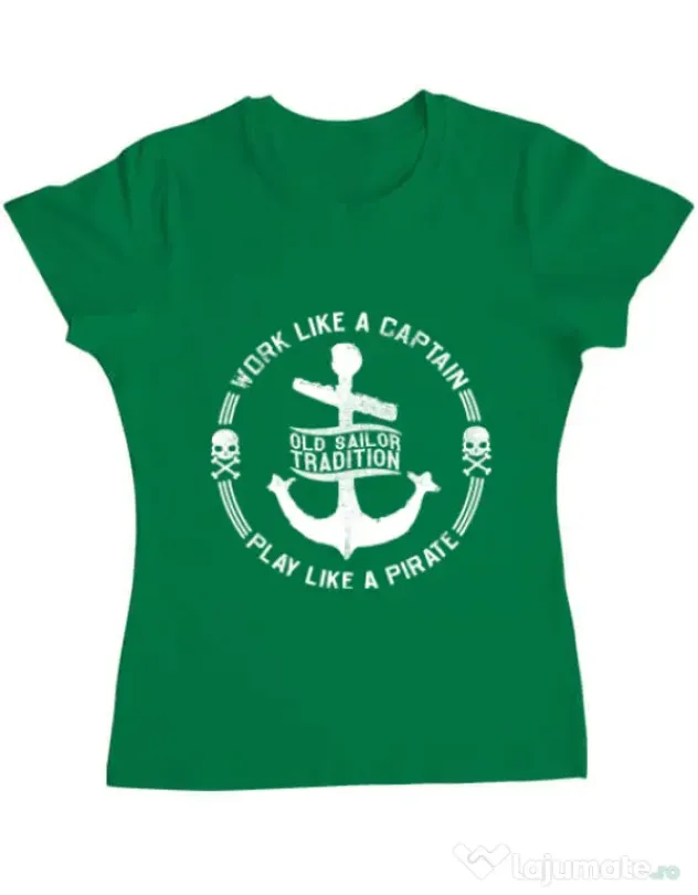 Tricou ADLER dama Old sailor tradition Verde mediu