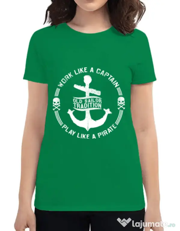 Tricou ADLER dama Old sailor tradition Verde mediu
