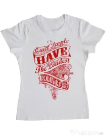 Tricou ADLER dama Quiet people loud minds Alb