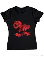 Tricou ADLER dama Rules are for fools Negru