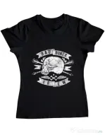 Tricou ADLER dama Skull symbol Negru