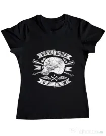 Tricou ADLER dama Skull symbol Negru
