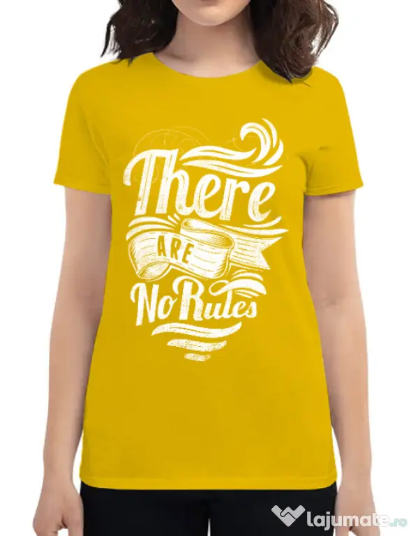 Tricou ADLER dama There are no rules Galben