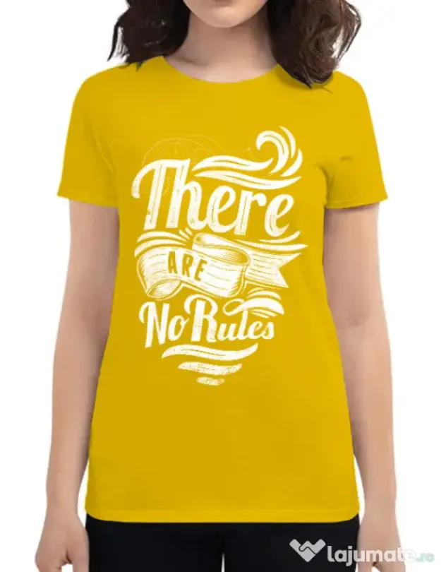 Tricou ADLER dama There are no rules Galben