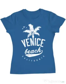Tricou ADLER dama Venice beach California Albastru azuriu