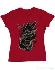 Tricou ADLER dama Actions speak louder Rosu