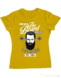 Tricou ADLER dama Look me in the beard Galben