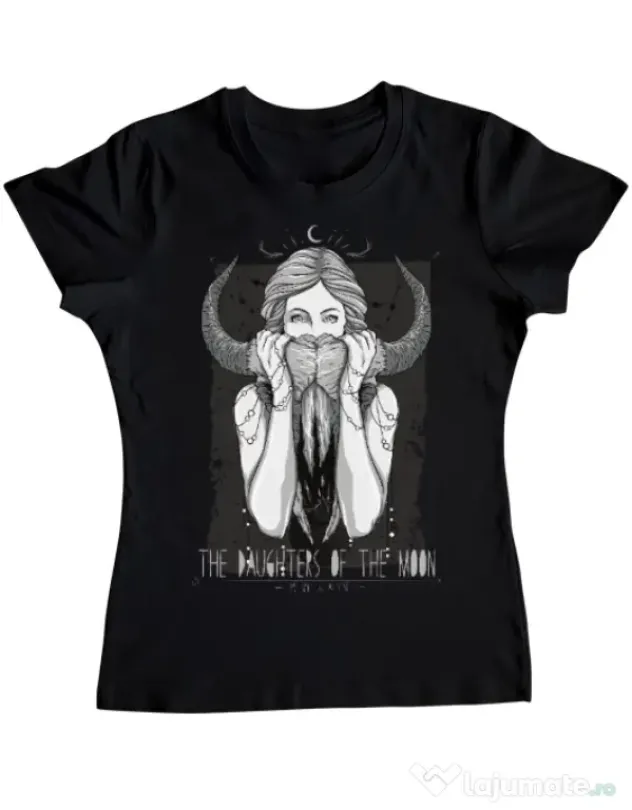 Tricou ADLER dama The Daughters Of The Moon Negru