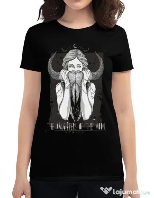 Tricou ADLER dama The Daughters Of The Moon Negru