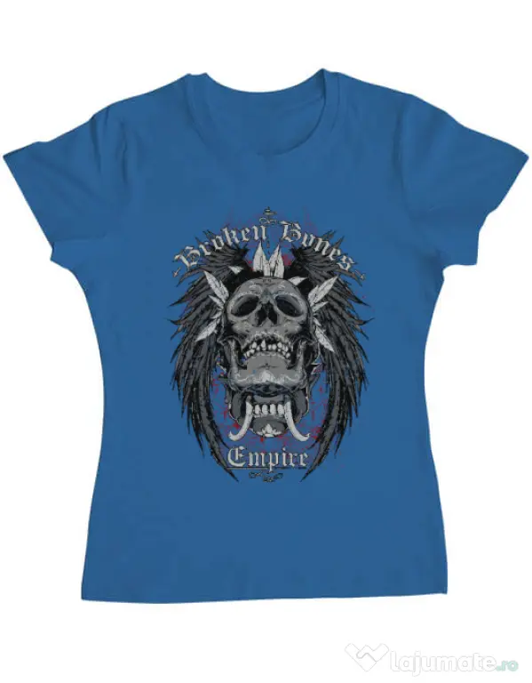 Tricou ADLER dama Broken Bones Empire Albastru azuriu