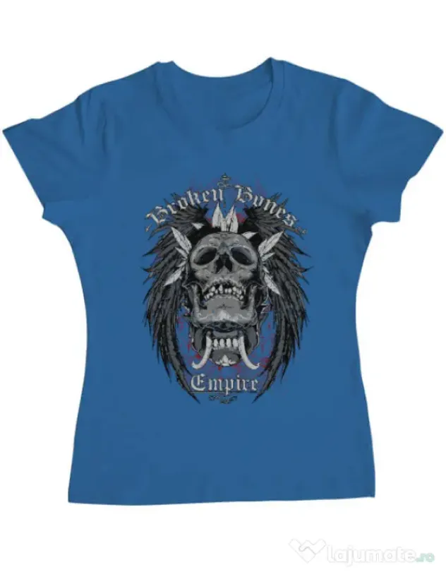 Tricou ADLER dama Broken Bones Empire Albastru azuriu