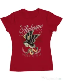 Tricou ADLER dama Wings of war Rosu