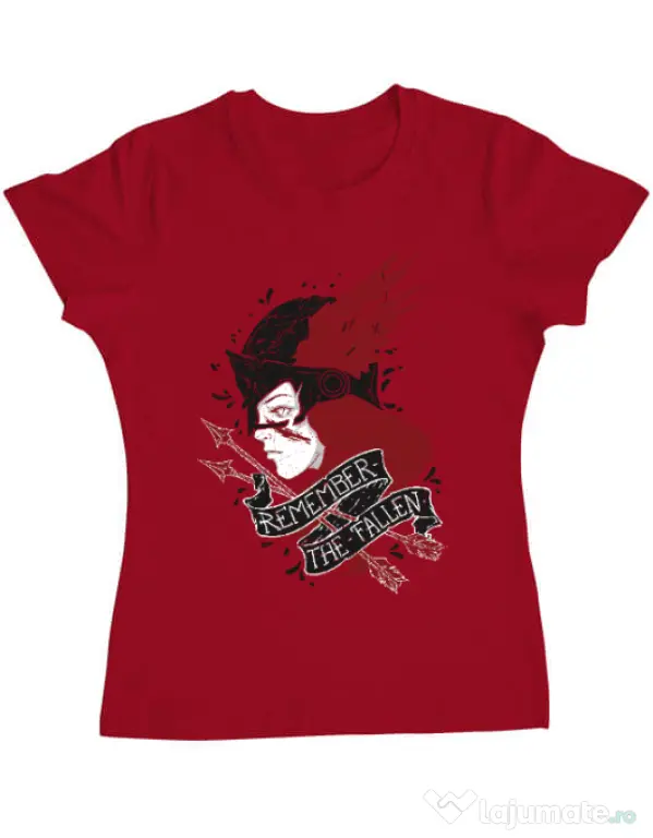 Tricou ADLER dama Remember the fallen Rosu