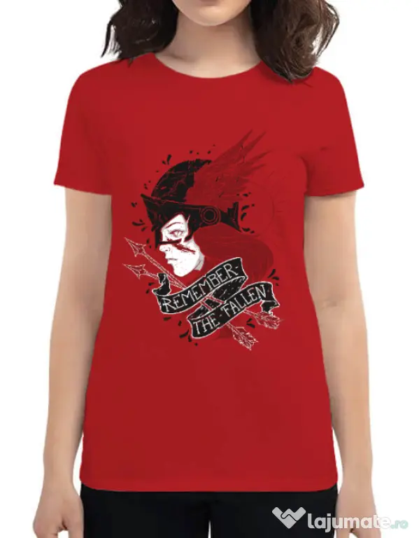 Tricou ADLER dama Remember the fallen Rosu