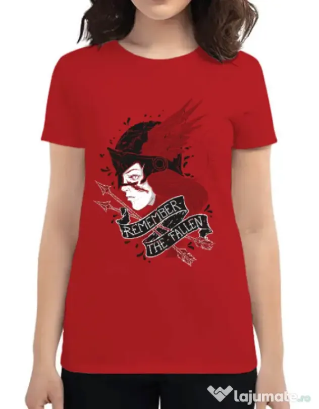 Tricou ADLER dama Remember the fallen Rosu