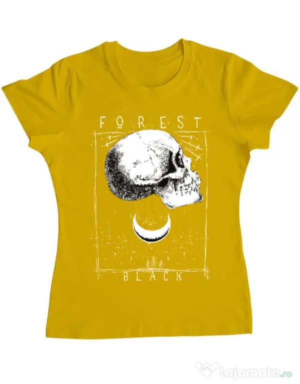 Tricou ADLER dama Forest Black Galben