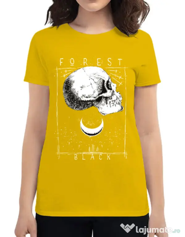 Tricou ADLER dama Forest Black Galben