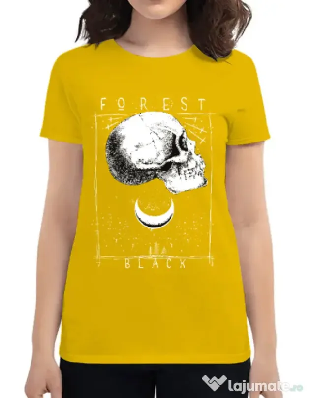 Tricou ADLER dama Forest Black Galben
