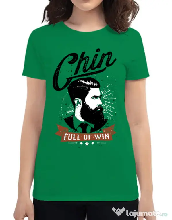 Tricou ADLER dama Chin full of win Verde mediu