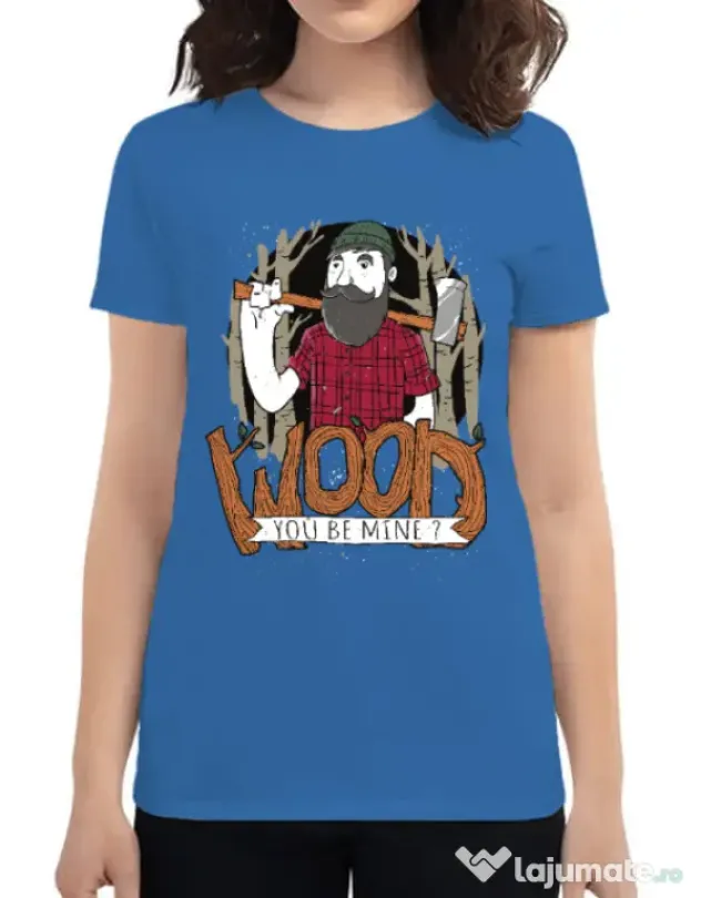 Tricou ADLER dama Wood you be mine Albastru azuriu