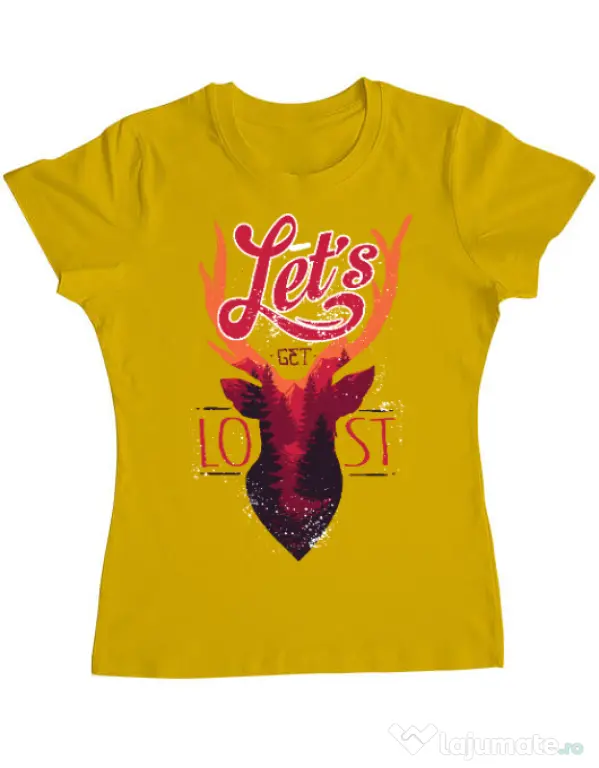 Tricou ADLER dama Lets get lost Galben