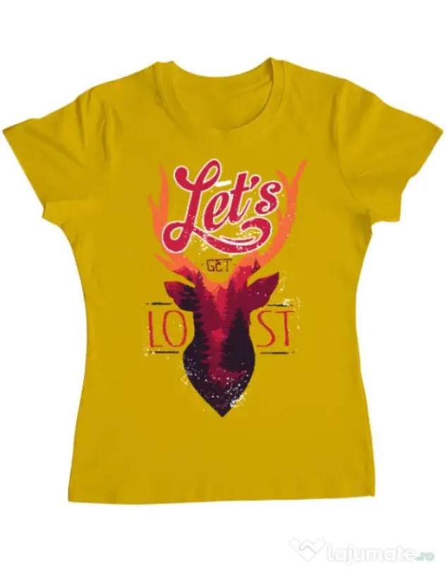 Tricou ADLER dama Lets get lost Galben
