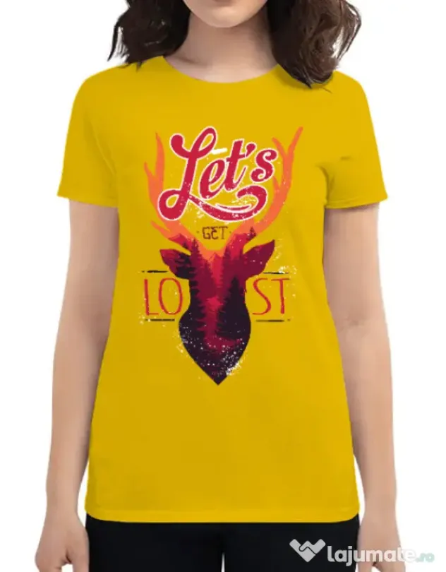 Tricou ADLER dama Lets get lost Galben