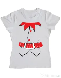 Tricou ADLER dama Santa helper Alb