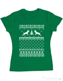 Tricou ADLER dama Ugly sweater Verde mediu