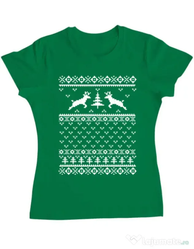 Tricou ADLER dama Ugly sweater Verde mediu