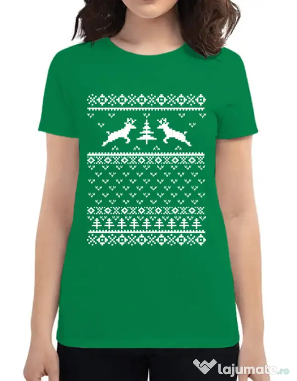 Tricou ADLER dama Ugly sweater Verde mediu