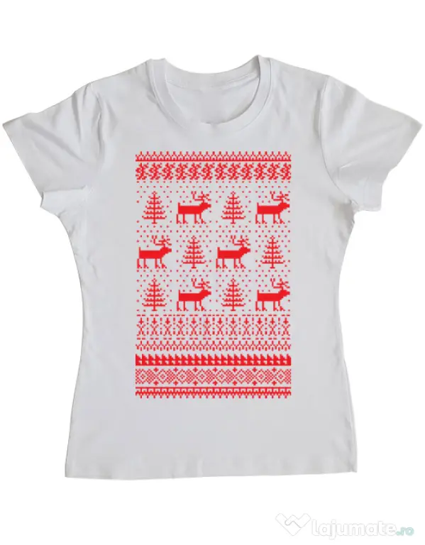 Tricou ADLER dama Reindeers Alb