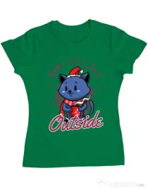 Tricou ADLER dama Its cold outside Verde mediu