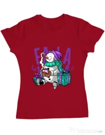 Tricou ADLER dama Christmas Carol Rosu