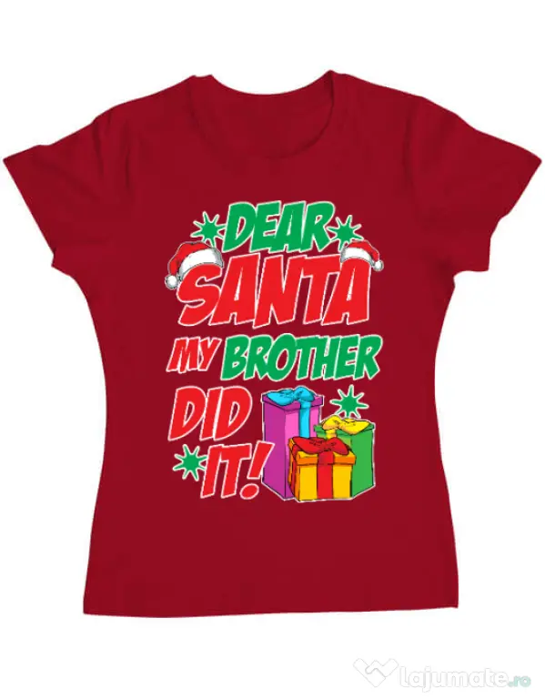 Tricou ADLER dama My brother did it Rosu