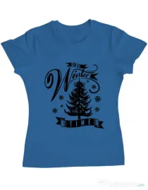 Tricou ADLER dama Winter time Albastru azuriu