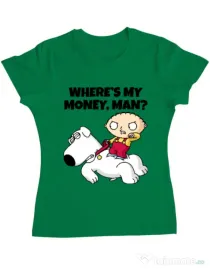 Tricou ADLER dama Where s my money Verde mediu